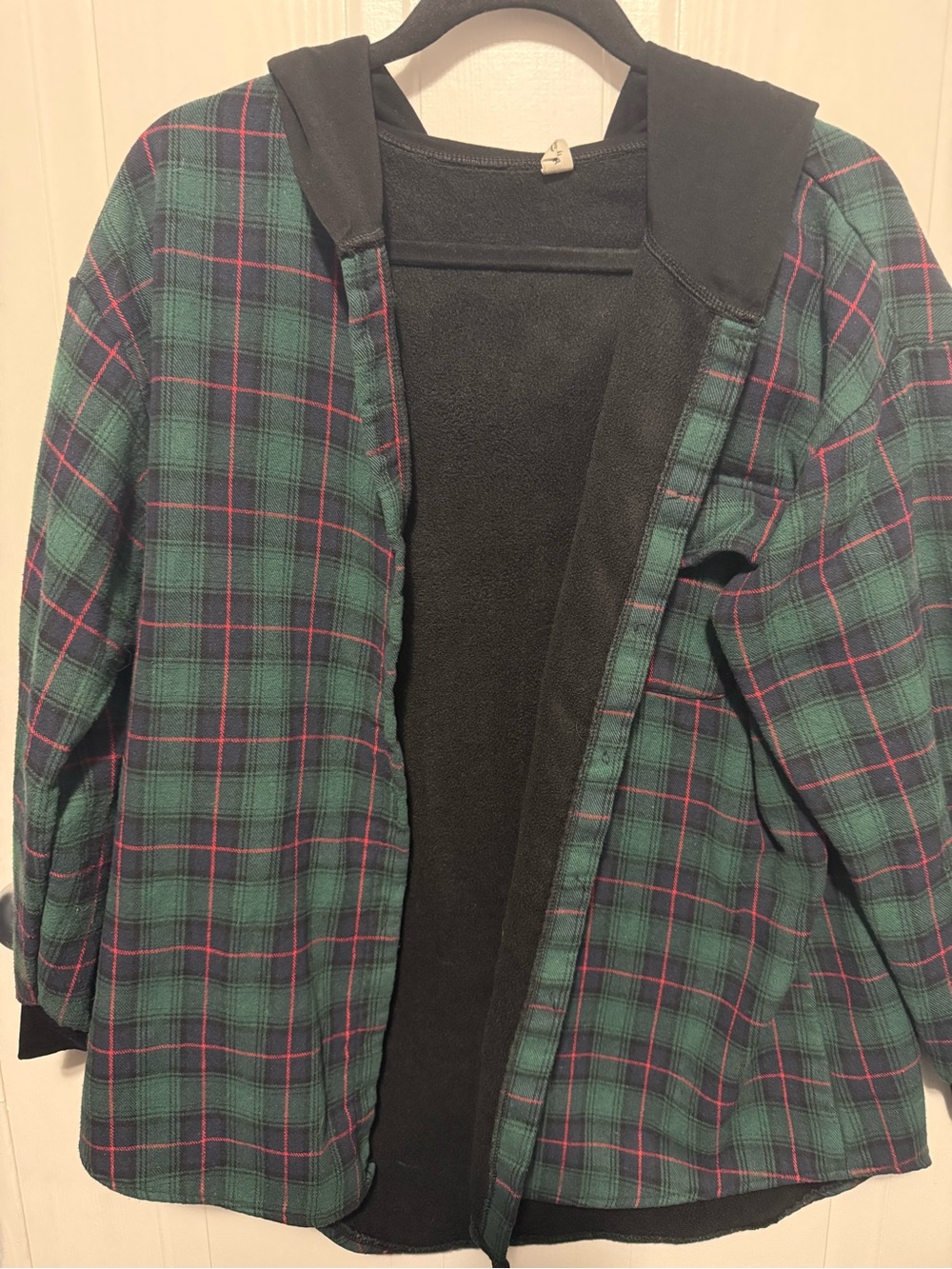 Green & Red Plaid Hooded Jacket